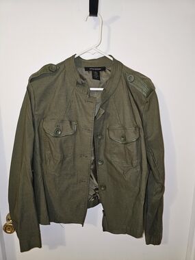 Ashley Stewart Olive Green Military-Style Field Jacket